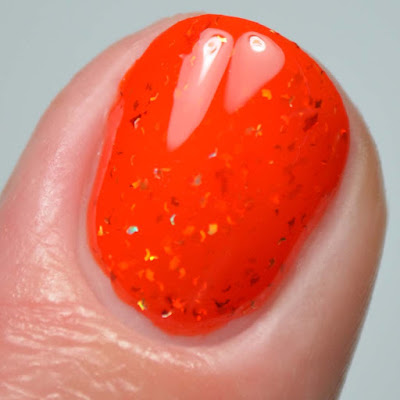 orange flakie nail polish