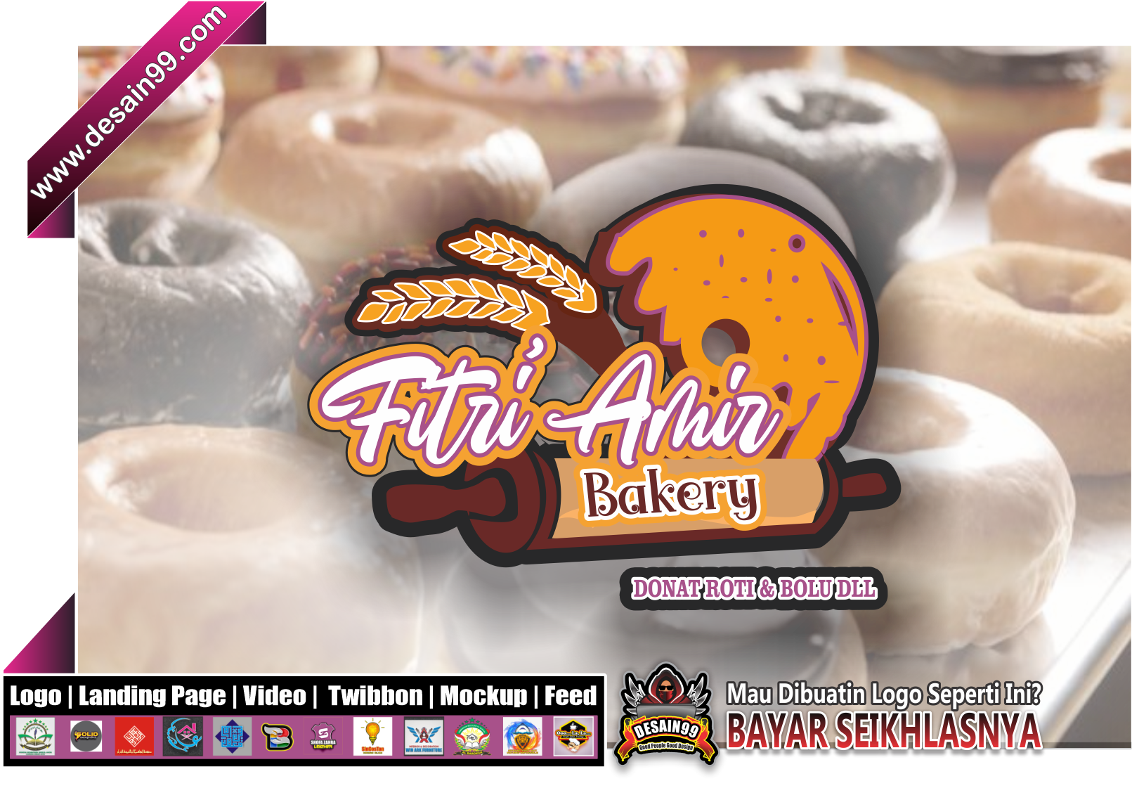 Gambar Desain Logo Fitri Amir Bakery by: desain99.com | Jasa Desain Logo Bayar Seikhlasnya