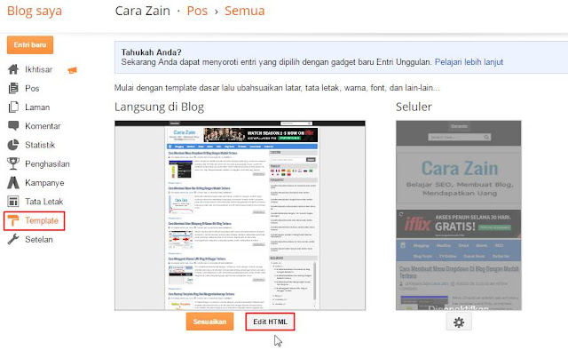 Cara Memasang Iklan Di Bawah/Atas Posting Blog Terbaru