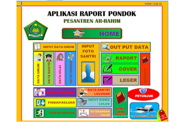 Download Gratis Contoh Raport Pondok Pesantern Format excel yang sebelumnya sudah disesuai APLIKASI RAPORT UNTUK PONDOK PESANTREN FORMAT EXCEL