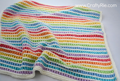 Gorgeous Rainbow Crochet Blanket by CraftyRie