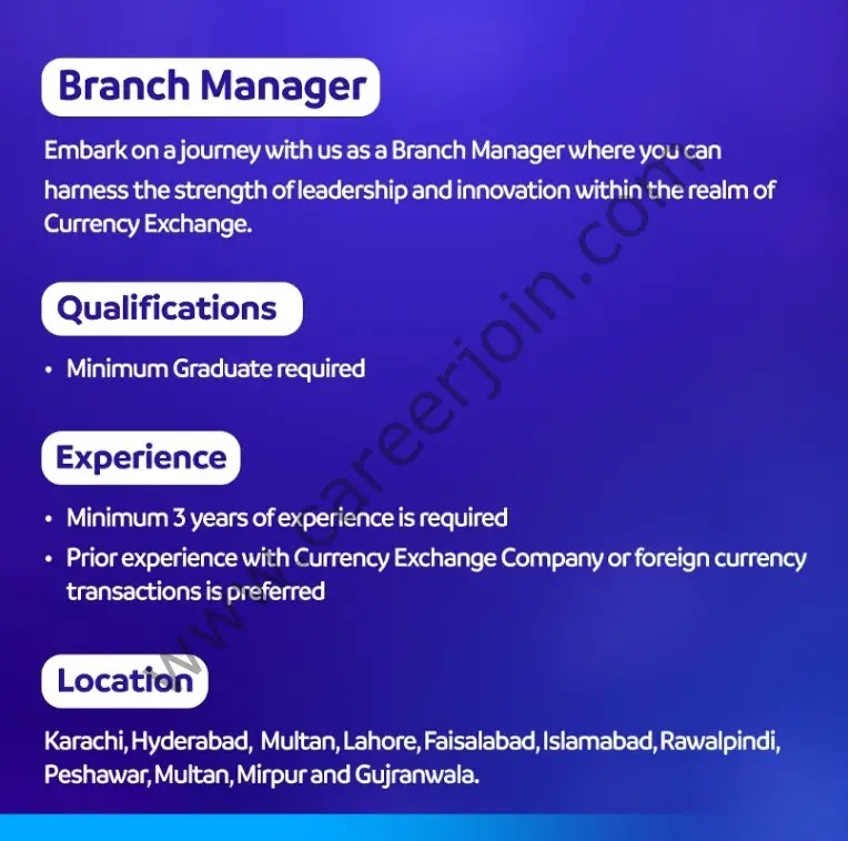 Jobs in UBL Currency Exchange