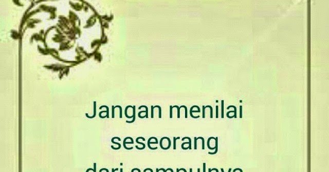 Jangan Menilai Hanya Dari Sampulnya