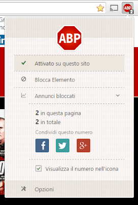 disattiva adblock plus