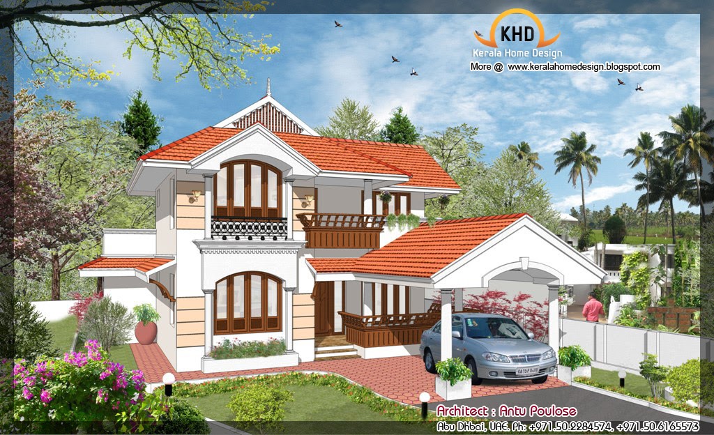 House plan and elevation 2000 Sq Ft Kerala home 