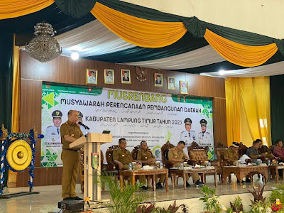 Kepala Bappeda Provinsi Lampung Mulyadi Irsan Buka Musrenbang RKPD Tahun 2024 Kabupaten Lampung Timur