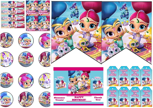 Fiesta de Shimmer y Shine: Mini Kit para Imprimir Gratis.