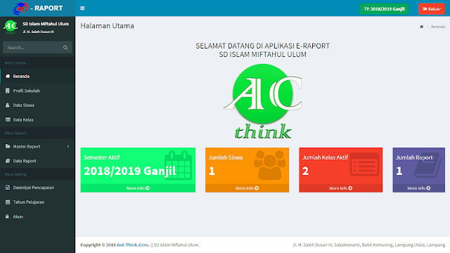 Aplikasi E-Raport untuk Sekolah Islam Terpadu (IT)