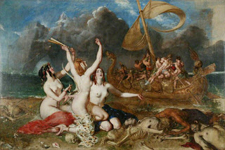 "The Sirens and Ulysses" William Etty, 1837, The Song of the Sirens, the Odyssey, greek mythology