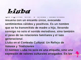 ▷ Significado del nombre Liuba