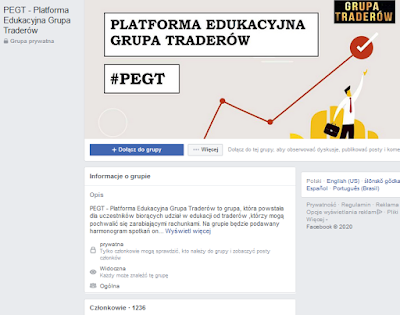 Facebook grupa Platforma Edukacyjna Grupy Traderów