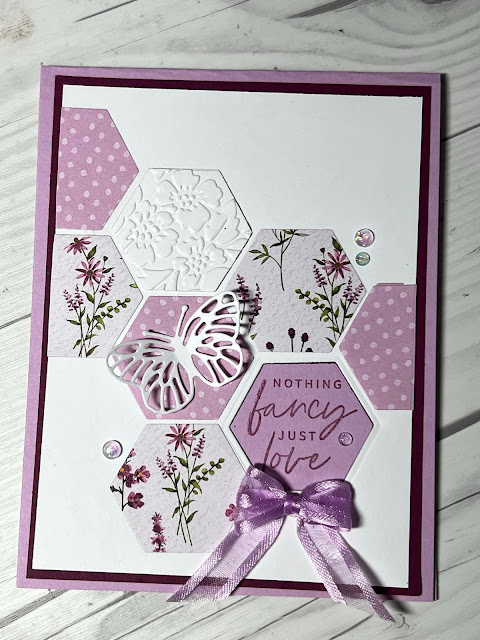 Floral card using Dainty Flowers Designer Series Paper from Stampin' Up!