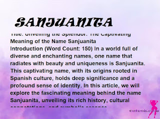 meaning of the name "SANJUANITA"