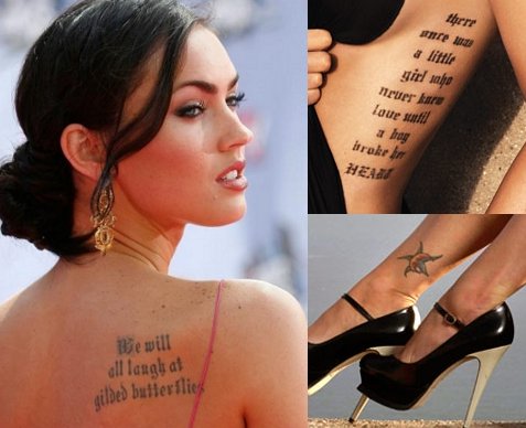 Megan Fox Rib Tattoos.