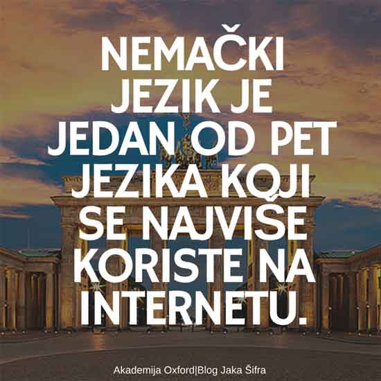 nemački jezik je jedan od pet jezika koji se najviše koriste na internetu