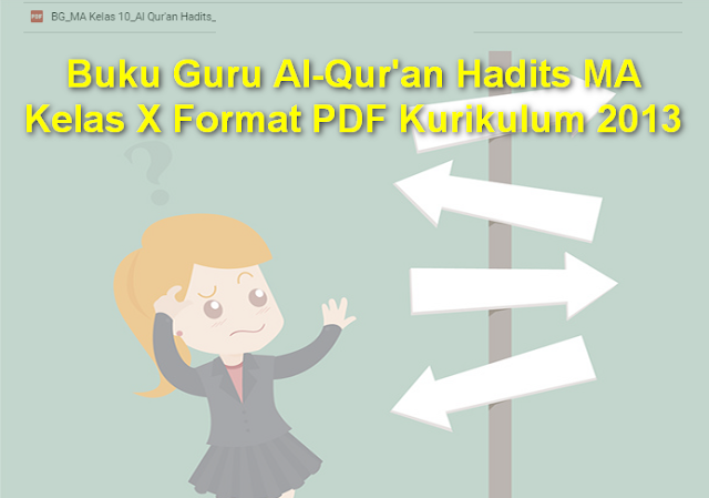 Buku Guru Al-Qur'an Hadits MA Kelas X Format PDF Kurikulum 2013