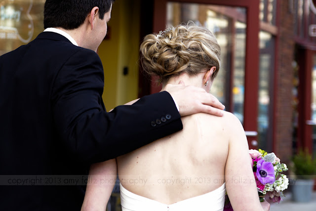 bride and groom walking