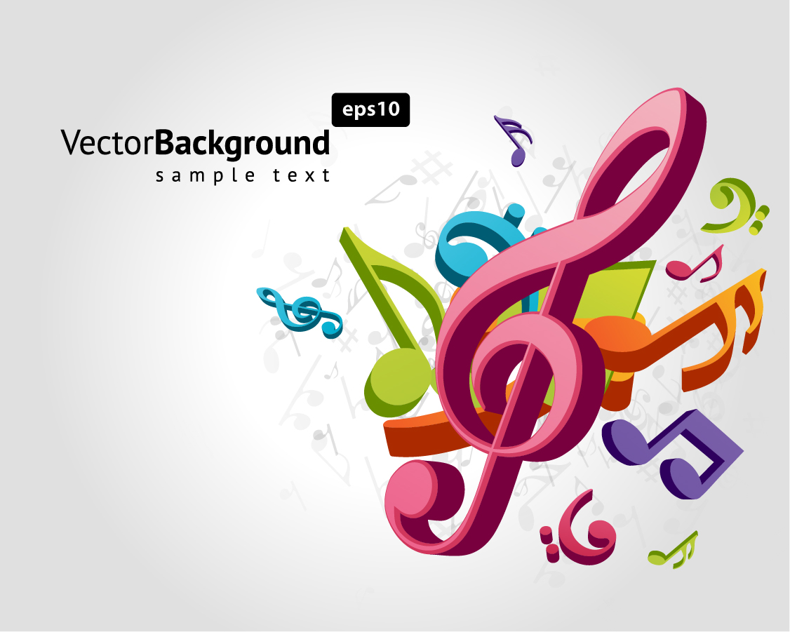 Ai Eps イラストレーター 立体的な音符の背景 Three Dimensional Music Characters イラスト素材 Ai Eps イラストレーター 立体的な音符の背景 Three Dimensional Music Characters イラスト素材