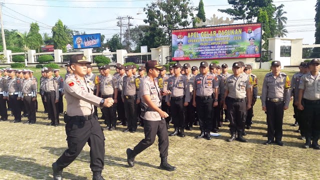 Apel Gelar Pasukan Ops Ketupat Krakatau 2019, Polres Lampung Utara Dirikan 4 Pos Pam dan 1 Pos Yan