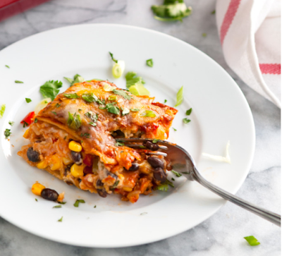 VEGETARIAN BLACK BEAN ENCHILADA CASSEROLE #vegetarianfood