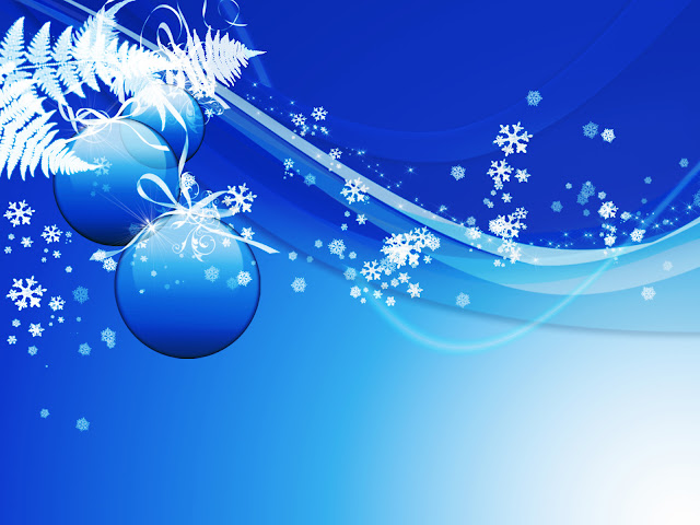 free Christmas 3D Abstract Blue Wallpapers