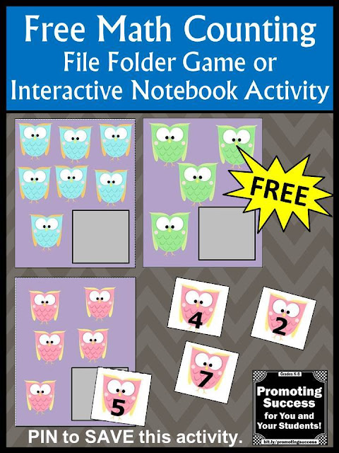  free printable file folder game counting owls