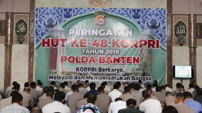Peringati HUT Korpri Ke 48 Tahun, ASN Polda Banten Gelar Syukuran Dan Pengajian