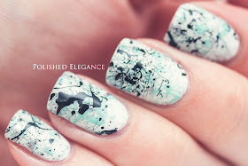 splatter nail art splatter manicure splatter mani white mint black splatter nail art manicure nail polish