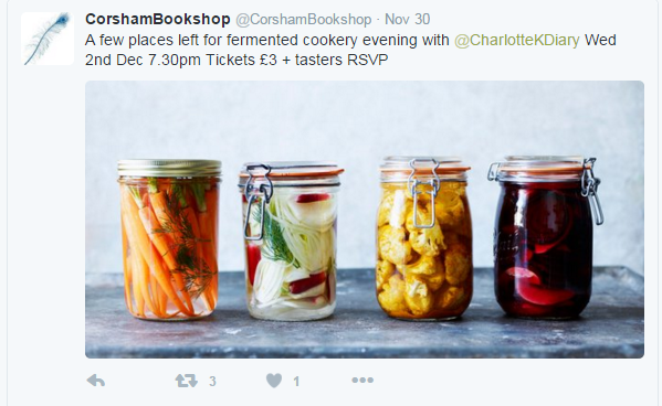 Tweeted talk opportunity from Corsham Bookshop