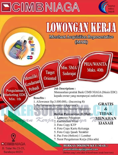 Lowongan Kerja di CIMBNIAGA Surabaya Terbaru April 2019