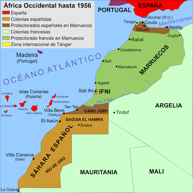 Mapa Africa Occidental Española
