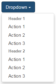 bootstrap dropdown menu header