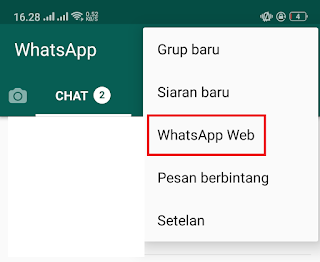 Akan muncul menu drop down, kemudian tap WhatsApp Web. 