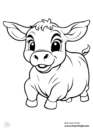 Fat cow coloring page