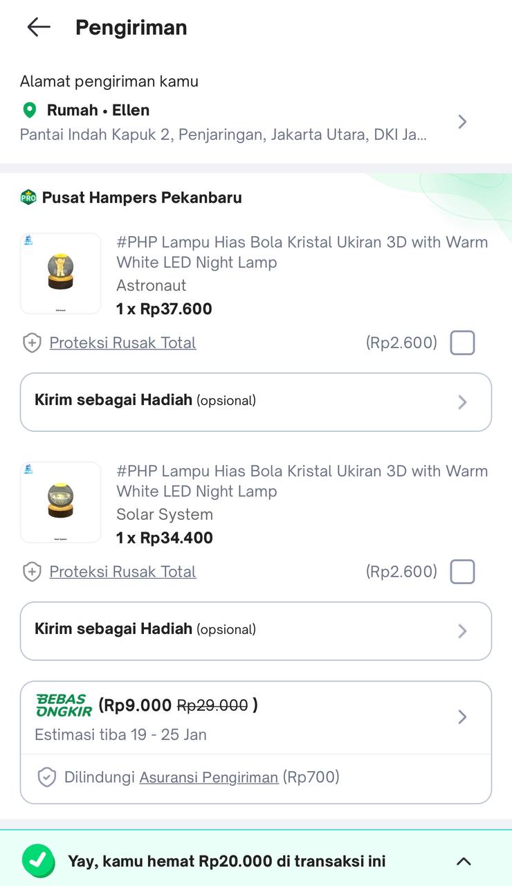 Lanjutkan transaksi dengan mengisi data dan pilihan pengiriman