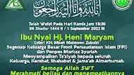 Keluarga Besar FPI Turut Berdukacita Atas Wafatnya Ibu Nyai Hj. Heni Maryam, istri Alm KH Maemun Zubair 