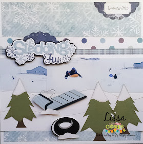 Sledding Fun layout with Miss Kate Cuttables