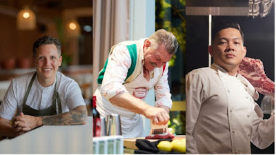 Source: Mondrian Singapore Duxton. From left: Chefs Syrco Bakker, Dario Cecchini and Kenny Huang.