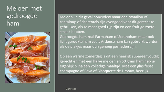 Meloen met gedroogde ham