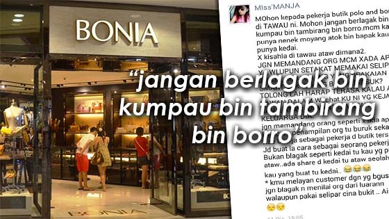 Wanita Bengang Kakitangan Butik Polo dan Bonia Tawau Berlagak