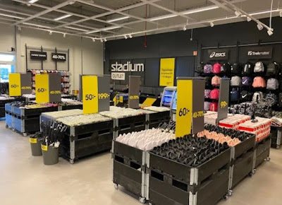 Interiör från Stadium Outlets butik i Varberg.