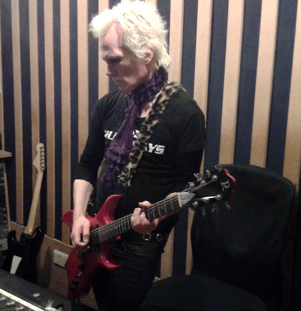 David Ryder Prangley recording guitar parts on Lilygun's second album photo