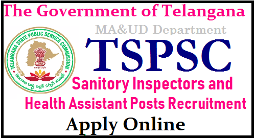 TSPSC Sanitory Inspectors and Health Assistant Posts in Telangana Muncipal and Urban Development Dept - Get Details Telangana Muncipal and Urban Development Department Sanitary Inspectors 35 Vacancies and Health Assistance 50 Posts recruitment Notification is out. Check here for Eligibility critrea Educational and Professional Qualifications Selection Procedure Examination Pattern Syllabus and Schedule for Online Application Form Download of Hall Tickets Exam Dates Centrs Initial final Key and Results Download here Applications are invited Online from qualified candidates through the proforma Application to be made available on Commission’s WEBSITE (www.tspsc.gov.in) to the post of Sanitary Inspector in Municipal Administration and Urban Development Department in the State of Telanagana and Health Assistant Posts tspsc-muncipal-department-sanitory-inspectors-and-health-assistant-vacancies-eligibility-qualifications-online-application-form-tspsc.gov.in-hall-tickets-answer-key-results-merit-list-download TS Muncipal and Urban Development Dept Recruitment/2018/08/tspsc-muncipal-department-sanitory-inspectors-and-health-assistant-vacancies-eligibility-qualifications-online-application-form-tspsc.gov.in-hall-tickets-answer-key-results-merit-list-download.html