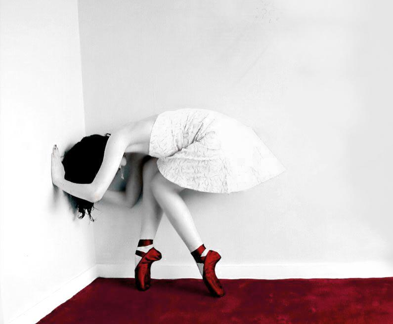 Red Shoes bending beauty