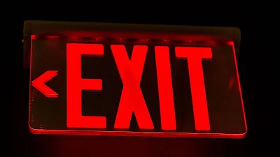 Wallpaper Neon Exit Sign, Inscription, Red