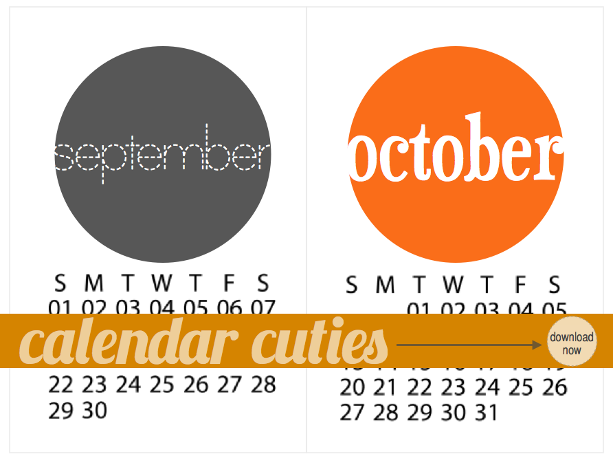 September + October 2013 Calendar Cuties | iloveitallwithmonikawright.com