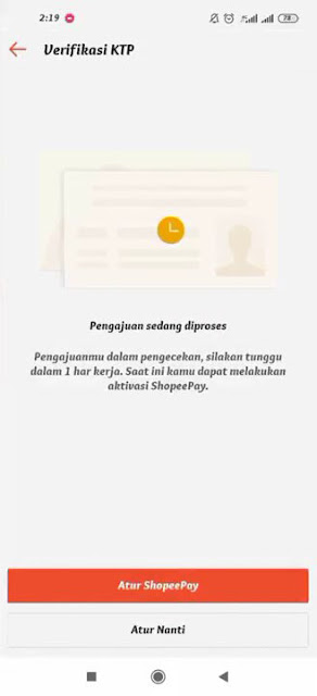 Pengajuan Aplikasi Mitra Shopee Sedang di Proses Atur Shopeepay