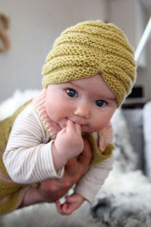 Knit Baby Turban Hat - Free Pattern