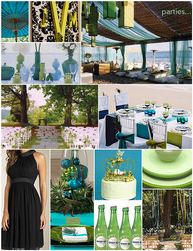 blue and green weddings