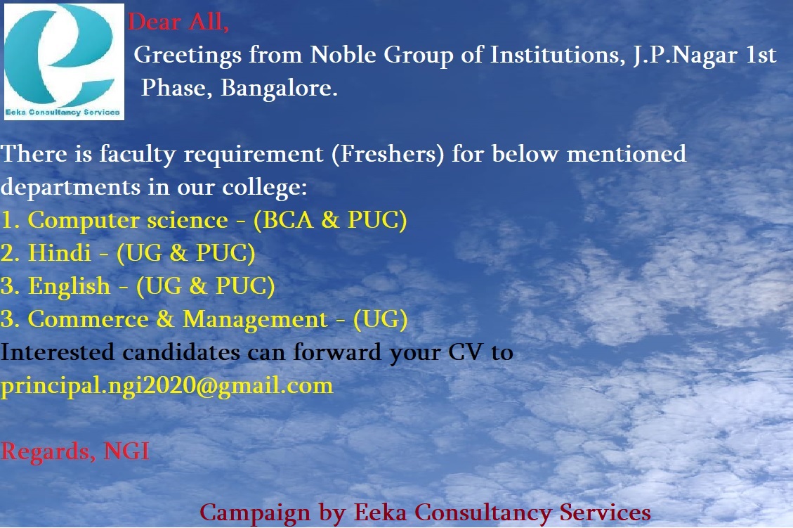 Freshers Teaching Jobs